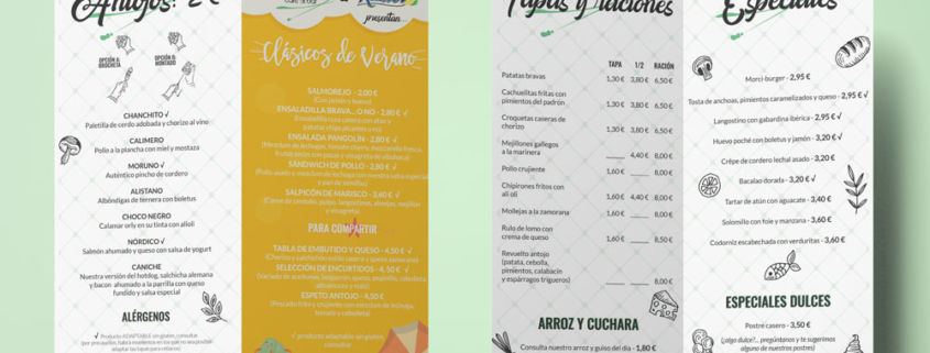 Carta de verano del Bar Antojo